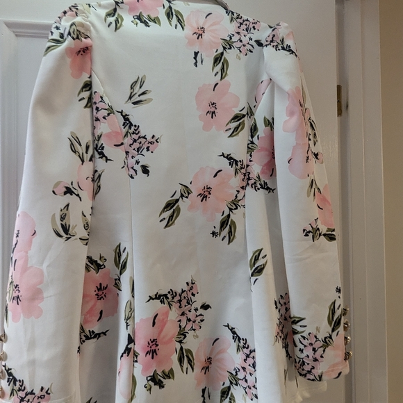 2 Piece Outfits for Women Long Sleeve Floral Print Blazer& Mini skirt - Picture 3 of 7